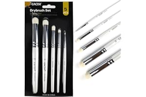 GACDR Dry Brush Miniature Painting, 5 Sizes Drybrush Set for Miniature Warhammer Citadel Model Paint,Hobby Detail Paint Brushes