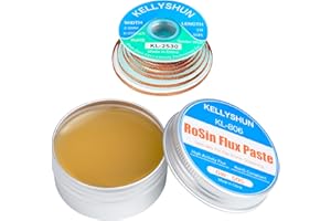 KELLYSHUN KL-806 Flussante Senza Piombo, 50g Flussante al Rosin ad Alta Attività (1 pezzo), Treccia Dissaldante 2.5MM/3M (1 pezzo), Per PCB, IC, SMD, DIY, Riparazioni di Fili e Elettrodomestici