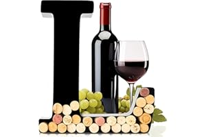 will's Porte-bouchon à vin - Lettre monogramme en métal (L), Noir, Grand | Cadeaux pour les amateurs de vin, cadeaux de pendaison de crémaillère, de fiançailles et de fête prénuptiale