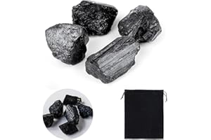 WISEJOY 150g Piedra Turmalina Negra Naturales, 20 a 30mm piedras de agua sin tratar, Piedra Turmalina Negra Cristales Curativos Naturales Adecuado para Meditación Joyería Decoración la decoración del hogar
