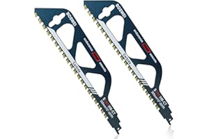 CARSEATTY Hoja de sierra sable de piedra, 2 piezas de acero de carburo de tungsteno, accesorio de sierra sable, hoja de sierra profesional para cortar piedra, hormigón, placa de cemento (305 mm (S1243 HM))