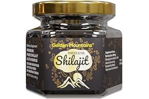 SIBERIAN GREEN Reines authentisches sibirisches Altai "Golden Mountains" Shilajit-Harz Mumijo 100g - Messlöffel - Qualitäts- und Sicherheitszertifikat in jeder Box