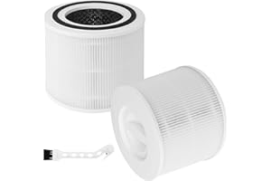 DUBUOZA 2 Pezzi Filtro di Ricambio per Levoit Core 300, Core 300S Purificatore d'aria, Filtro HEPA H13, Filtro a Carboni Attivi Ad Alta Efficienza, Prefiltro, Rimuove Il 99% Della Polvere e Delle Particelle