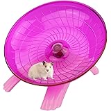 Flying Saucer Hamster Wheel With Silent Spinner 18cm for Cage Dwarf Hamster Small Rat (Pink)