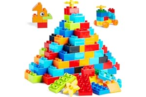 WYSWYG® Große Bausteine Set 240 Stück für Kinder ab 3 Jahre, Kompatibel mit duplo Steine und Top-Marken, Steine Box Starterset, Bunte Grundbausteine, ab 3-4-5 Jahre