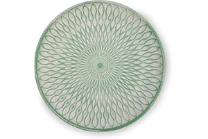 ‎FLANACOM Flanacom PREMIUM Dekoschale aus Holz - Tisch-Deko mit Verzierungen - Design Holz-Schale - Wohnaccessoires - Robustes Deko-Tablett - Obst-Schale - Moderne Deko Wohnzimmer - ca. 28 x 28cm - Grün