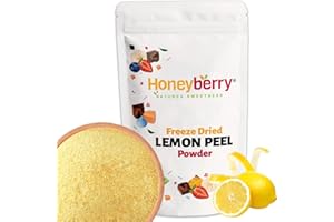 HONEYBERRY Poudre d'Écorce de Citron Lyophilisée 100g – Poudre de Zeste de Citron Déshydraté - Poudre de Fruits Lyophilisée pour Pâtisseries, Smoothies, Yaourts et Thé – Naturelle Sans Conservateurs
