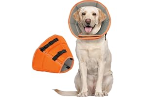 Kuoser Dog Cone Collar After Surgery, Pet Protective Neck Cone for Small Medium Large Dogs Cats, Soft & Breathable Dog Recovery Collar Adjustable Puppy Quick Healing Elizabeth Collar, Anti-Bite/Lick
