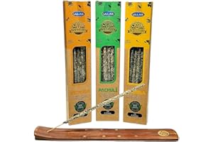 AROMASENSES Ullas - Confezione da 3 pezzi Incenso Naturale Organico (Vaniglia - Frankincense - Patchouli)