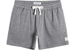 MAAMGIC Pantalones Cortos Hombre Deportivos Casuales Jogger Shorts de Deporte Pantalón Pijama Algodón Knit Cintura Elástica con Bolsillo 14cm