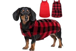 ASENKU Hundemantel für Kleine Hunde S,Warme Hundemantel Winter, Fleece Hundejacke Reversible wasserdichte Winddichte Kalte Wetter Winterjacken & Wintermäntel mit Geschirr Loch