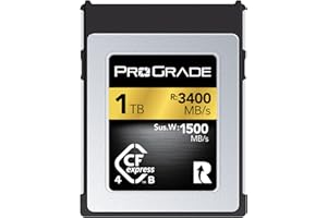 ProGrade Digital CFexpress 4.0 Typ B Speicherkarte für Kameras, optimiert für Express-Übertragung von Dateien und großen Speicher, 1 TB Gold-Serie
