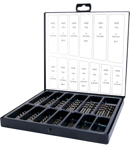 TERRAX Spiralbohrer-Magazin DIN 338 – HSS-G, 170-teilig, Ø 1,0–10,0 Mm, In Stahlblechkassette
