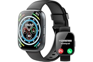 Puqo Smart Watch for Men Women Answer/Make Calls, 1.95" Fitness Watch with Hear Rate/Sleep Monitor, Fitness Tracker 110+ Sports Activity Trackers IP68 Waterproof Smartwatch for iOS Android, Black
