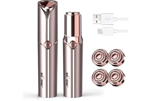 ‎GURELAX Gesichtshaarentferner für Kinn Oberlippe Pfirsichflaum-einschließlich,4 x Ersatzköpfe Epilierer Damen Gesicht (Gold（4 X Ersatzköpfe Enthalten))