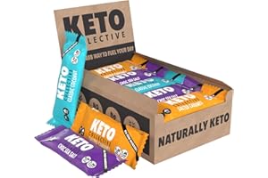 ‎KETO COLLECTIVE Keto Collective Keto Riegel - NEUES REZEPT - 15x40g I 3g Netto-Kohlenhydrate I Low Carb Snacks I Ketogene Lebensmittel I Natürliche Zutaten I Proteinquelle I Keto Snack I Glutenfrei I Vegan
