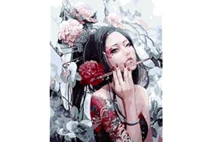 YEESAM ART Peinture au Numero Kits, Bricolage numérique pour Adulte Enfants - Les Femmes Glamour 40x50 cm - la peinture à l'huile Cadeaux de noël Home Decor (Avec Cadre)