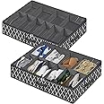 Beauenty 2-pack Under Bed Shoe Storage Organizer,fits Total 20 Pairs,sturdy Underbed Shoe Container Box Storage With Clear Cover,shoes Organizer For Sneakers,high Heels,flip Flop(Black)