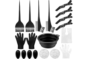 Yibaijia 18 Stk Haarfärbepinsel Set, Haare Färben Zubehör, Haar Färben Färbung Tool, mit Bürstenkamm, Haartönungsschale, Färbebürste, Ohrabdeckung Haar