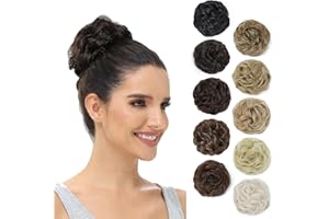 BUYOGET Messy Bun Hair Pieces For Women Hair Bun Extension Updo Curly Messy Bun Donut Hair Chignons Scrunchie Dark Brown