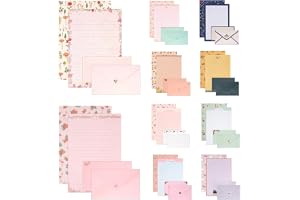 90 stycken brevpapper med kuvert, set med 30 kuvert och 60 linjerade brevpapper, kärleksbrev för födelsedag, bröllopsinbjudan, gratulationskort (10 olika stilar)