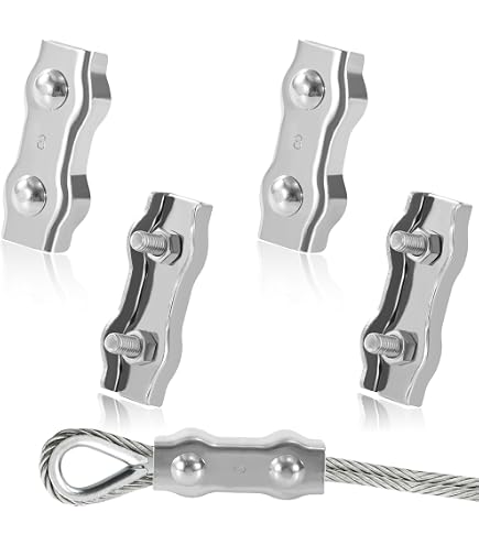 15 Morsetti Per Fune Da 4 Mm In Acciaio Inox M4 4 Mm Morsetto - 9