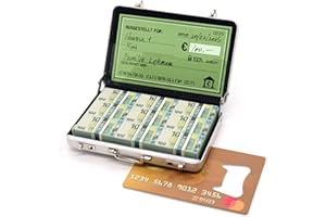 ASVP Shop Geldkoffer zum Geburtstag oder als Verpackung für Gutscheine - Mini Aktenkoffer aus Aluminium mit Schnappverschluss als Hochzeitsgeschenk und Grußkarte - Ideal als Geschenk(Silver)