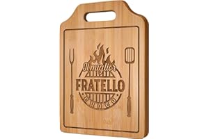 Giftasy Regalo Fratello, Tagliere in Bambù Inciso, Regalo Fratello Compleanno, Regalo per Fratello Utili, Idee Fratello Maggiore, Regalo Uomo Cucina, Regalo Fratello Natale