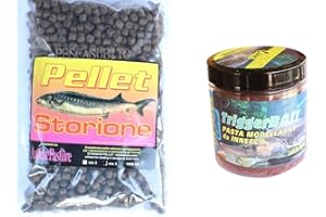PESCASUBITO Kit Pellet 6mm + Pasta Modellabile Gusto Salmone Storione Pesca Pastura