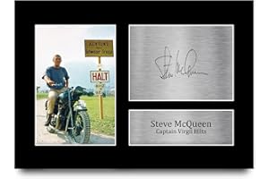 HWC Trading A4 Steve McQueen The Great Escape Regali Stampati Autografo Firmato Immagine Per Gli Appassionati Di Memorabilia Di Film