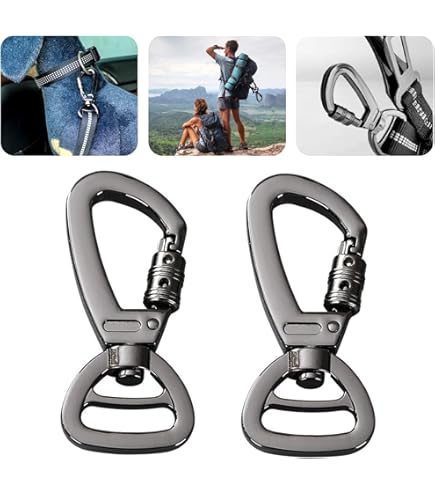 Moschettone Girevole Lixada 4KN 360° - 2 Pezzi, Alluminio 7075, Per Arrampicata, Campeggio, Cani - Foto 11