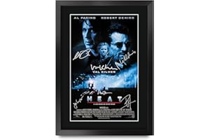HWC Trading Heat Robert De Niro, Al Pacino Cadeaux Imprimé Signé Autographe Photo pour les fans de cinéma - A3 Encadré