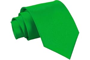 BrightPocket Mens Tie Solid Satin Colors Neckties For Wear at Business Wedding Funeral Work Party Single Pack