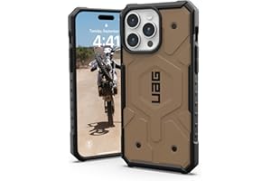 URBAN ARMOR GEAR Pathfinder Funda Compatible con Apple iPhone 15 Pro MAX [Compatible con Carga inalámbrica/magnética, protección contra caídas estándar Militar] Tierra Oscura