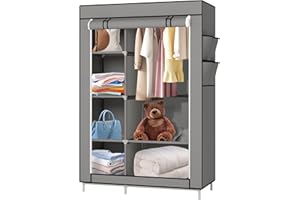 Kedia Szafka do przechowywania z tkaniny, przenośna szafa, szafa, szafa, szafa do sypialni dla dorosłych z pokrowcem (105 x 45 x 170 cm ciemnoszary)