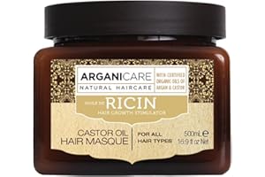 Arganicare | Masque Huile de Ricin | Réparation & Nutrition Intense | Anti-Casse | Souplesse & Brillance | Cheveux Abîmés/Traités | 500 ml