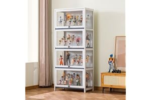 JFOZDM Vetrina Espositiva Per Collezionismo, Vetrina Multifunzionale in Vetro Antipolvere, Design Della Porta dell'armadio a Ribalta,Vetrinetta Espositiva per Uffici, Camere da Letto, Soggiorni