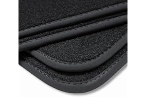 teileplus24 V331 Velours Fußmatten kompatibel mit Seat Leon 3 5F 5-Türer ST Kombi 2012-2020 Trittschutz Fahrermatte, Naht:Schwarz