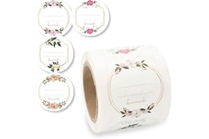 NORD TAPE Etykiety samoprzylepne 200 sztuk, etykiety samoprzylepne do etykietowania słoików, etykiety na słoiki z dżemem, etykiety do opisu, etykiety na przyprawy, okrągłe Ø 50 mm, „Homemade“