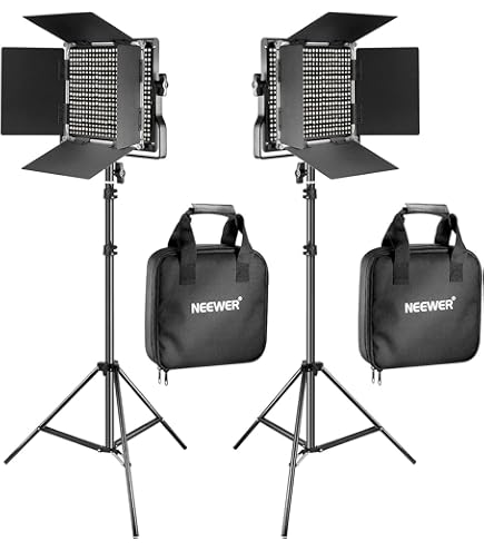 Soonpho 2-Pack LED Panneau Luière Vidéo Barn Door 2800-6500K Luière