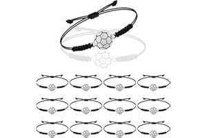 HEAWAA Lot de 12 bracelets de sport, pour enfants, tressés, réglables, pour football, baseball, basket-ball, filles, garçons, sport, fête d'anniversaire
