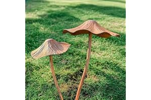 JACKANNA Pilze Deko Herbst Deko Outdoor Draußen Gartenstecker Rost Pilz, Gartendekoration Plugin Metall Wetterfest, Pilz-gartenornamente, Rasendekoration, Erdspieß für Blumenbeet (2 Stück)