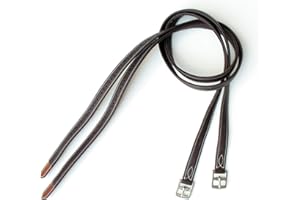 ExionPro Soft Stirrup Leathers for English Saddle | Durable Stirrup Leathers for Daily Use | Dressage Leather Stirrups for Saddle | Black, Brown | Sizes - 120 cm/ 135 cm/ 145 cm/ 155 cm