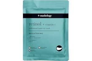 MASKOLOGY RETINOL + VITAMIN C Professional Under Eye Mask 3 Applications | Under Eye Masks For Skin Hydration | Eye Patches Skincare | Retinol Eye Patches