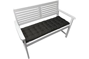 Brandsseller Poduszka na ławkę, do użytku na zewnątrz/do wnętrz, 27 pikowań (ok. 120 x 40 x 4 cm, antracytowa)