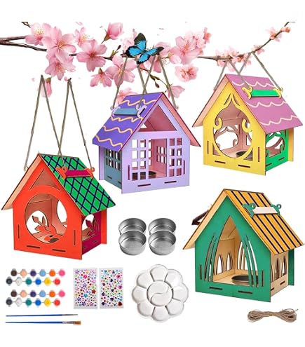 Baker Ross Weihnachts-Vogelhaus Bastelset Aus Holz – 2er Pack Zum Bemalen Für Kinder