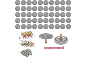 DOUSELLA 62 PCS Bouton d'outils de Toit de Voiture Bouton d'outils de Réparation Boucle de Toit de Voiture Punaise Boutons de Réparation de Toit de Voiture Bouton Ciel de Toit Voiture Gris pour Fixe