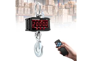 STRIXORN Báscula de Grúa 2T, Bascula de Grúa Digital 2000 kg/4000lb, Electrónica, Báscula Colgante Industrial con sensor preciso, pantalla LCD grande y control remoto para Construcción,Fábrica