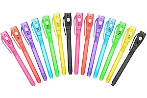 OFFCUP Niewidzialny długopis atramentowy, 14 szt. Niewidzialny długopis, magiczny ze światłem UV do pisania tajnych wiadomości, prezenty na przyjęcia urodzinowe i imprezy dla dzieci (przełącznik)