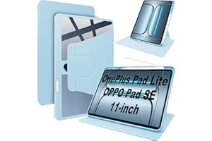 Lemxiee Coque pour OnePlus Pad Lite & Oppo Pad SE 11" Case avec Porte styleto & Béquille Rotatif,Cuir PU + Acrylique Transparent